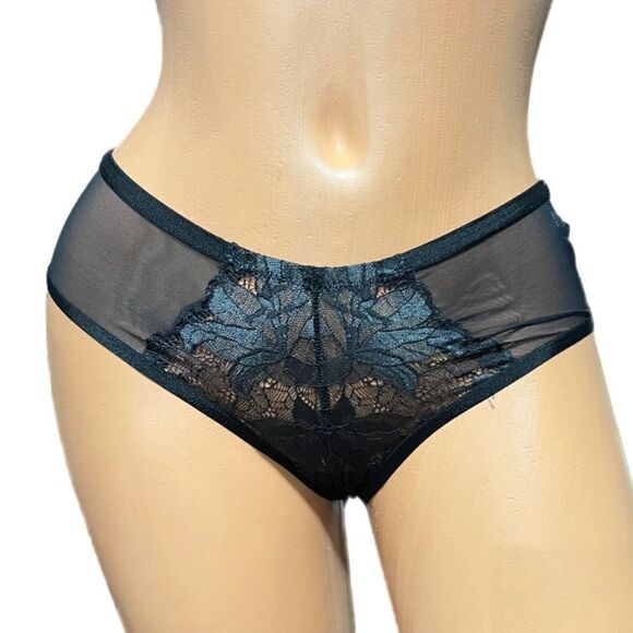 Victorias Secret Very Sexy LUXE Mesh and lace Cheeky Panty Black Medium - Picture 1 of 2